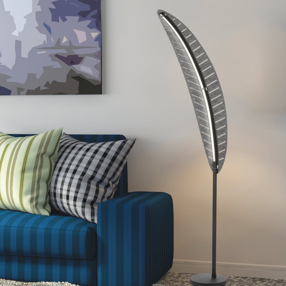 Palma Modern 1 Light Matte Black Grey Metal Floor Lamp