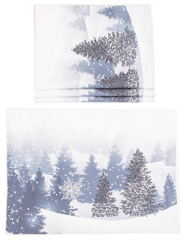 Winter Wonderland Double layer 14 by 20-Inch Christmas Placemats, Set of 4