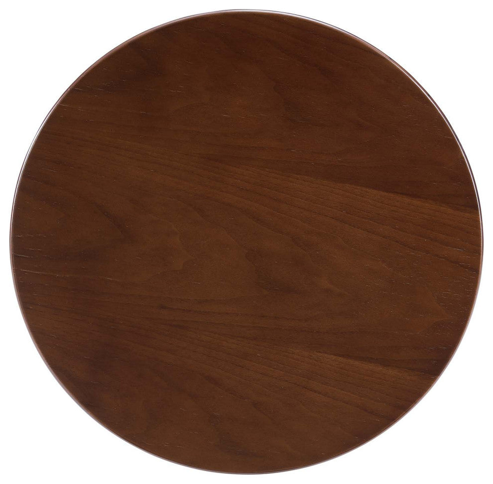 Lippa 20" Round Side Table, Gold Cherry Walnut