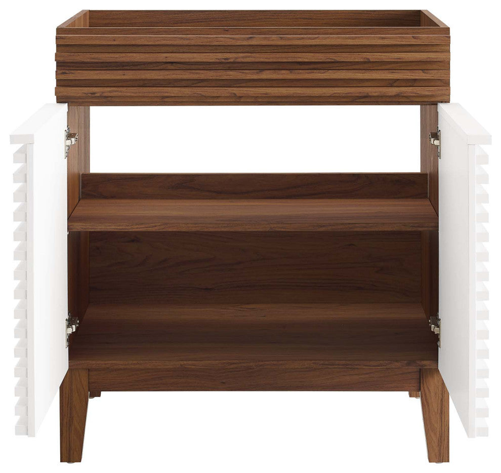 Render 30" Bathroom Vanity Cabinet, White Walnut