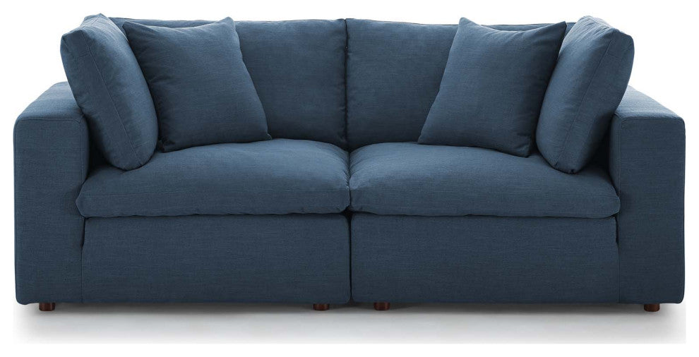 Azure Commix Down Filled Overstuffed 2 Piece Sectional Sofa Set
