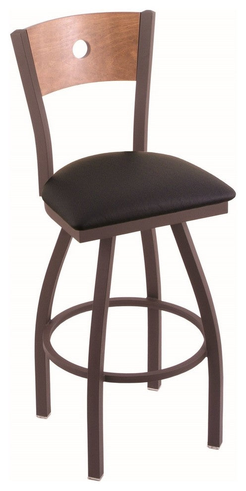830 Voltaire 30" Swivel Counter Stool with Bronze Finish, Medium Back, and Graph