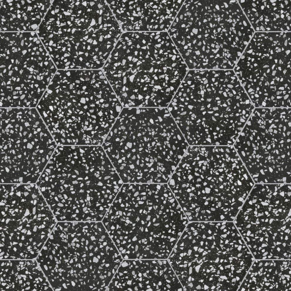 Venice Hex Black Porcelain Floor and Wall Tile