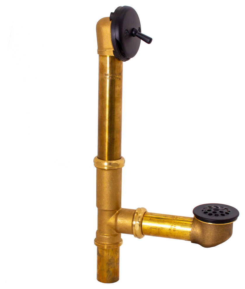 Beehive Grid Bath Waste - 14" Make-Up, 17 Ga. Tubing In Oil Rubbed Bronze, Oil Rubbed Bronze