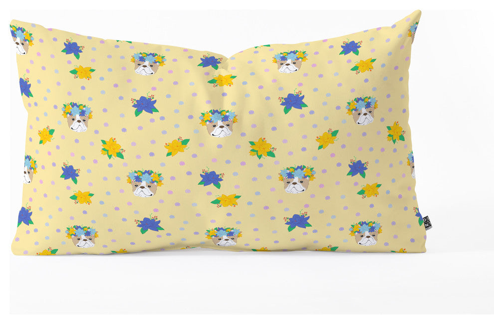 Hello Sayang Frenchies Oblong Throw Pillow
