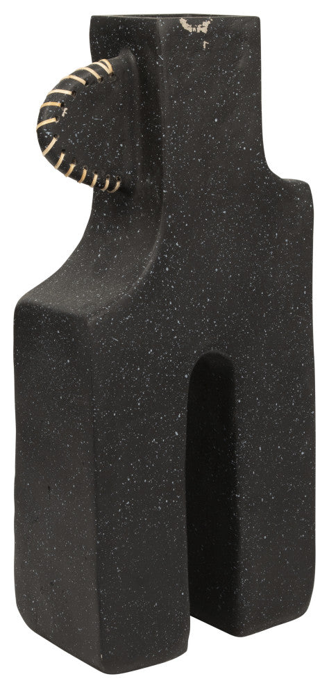 Ecomix, 21"H Abstract Vase, Black