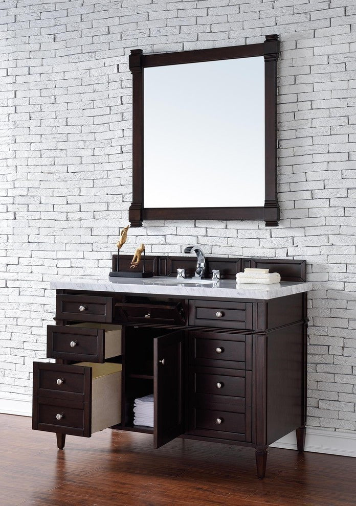 Brittany 48" Vanity, Burnished Mahogany, Without Top