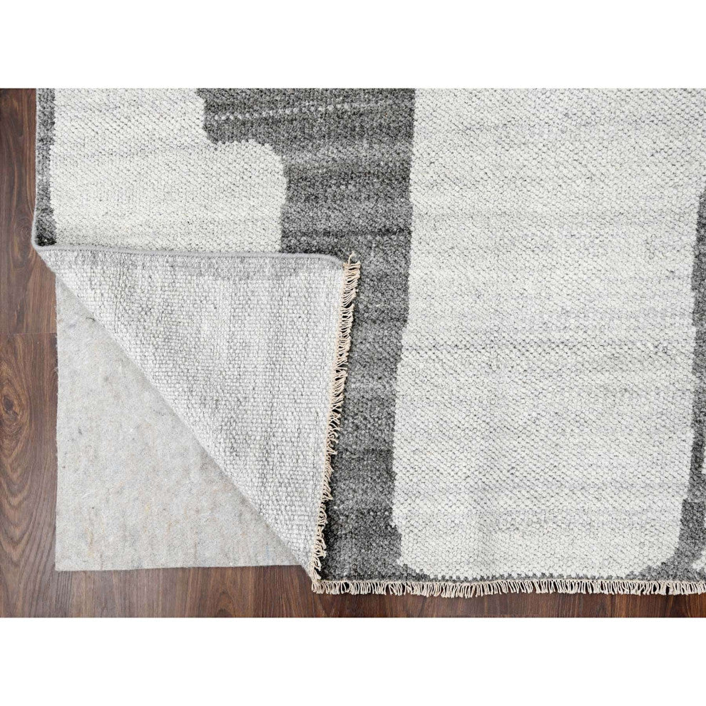 Grey Wool Hand knotted Natural Dyes Modern Oriental Rug 9' x 11'8"