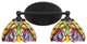 Capri 2-Light Bath Bar, Matte Black/Lynx Art