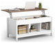 Costway Lift Top Coffee Table w/ Hidden Compartment and Storage Shelves Modern