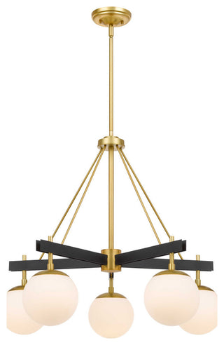 Allie 5-Lt Chandelier - Black/Satin Brass
