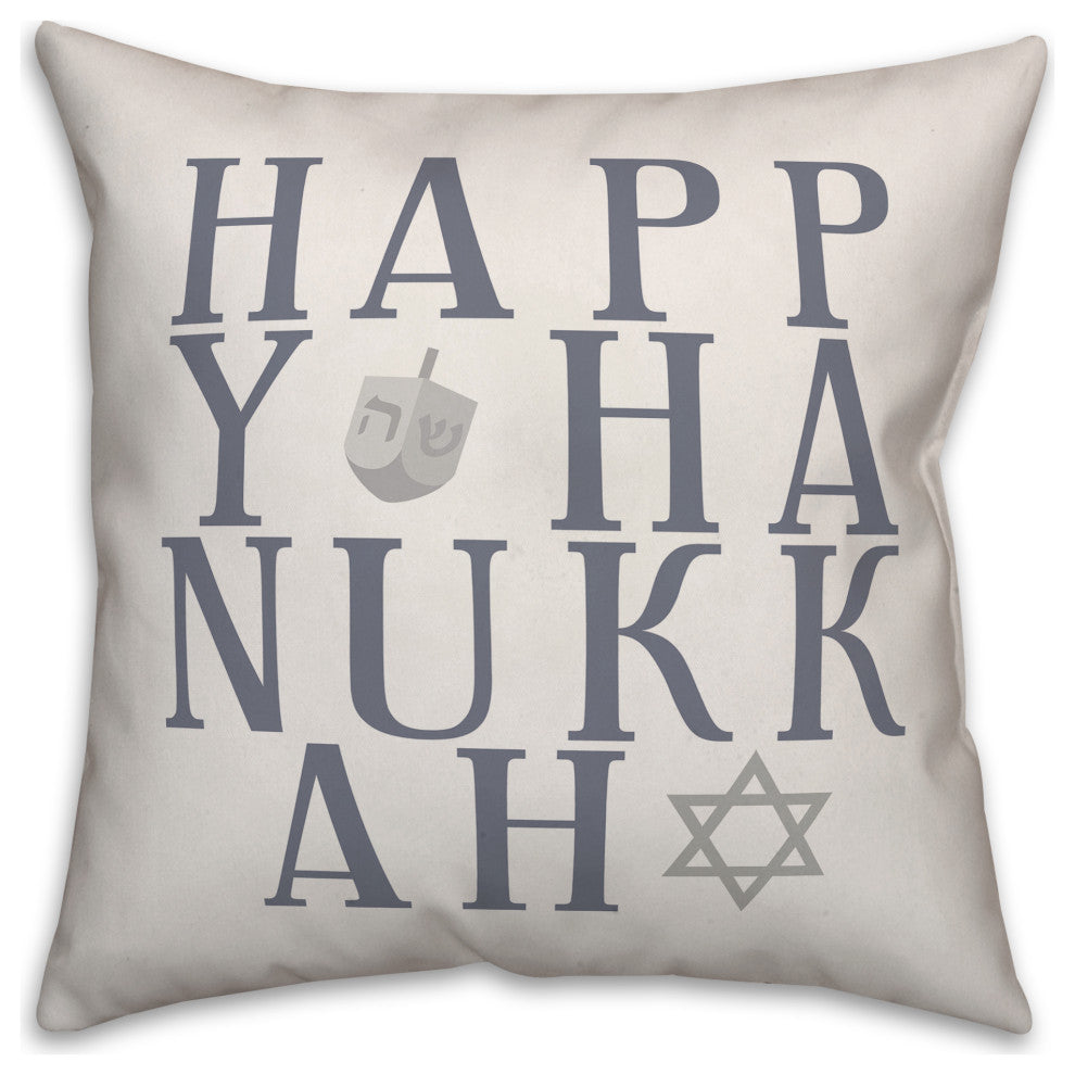 Happy Hanukkah 20"x20" Throw Pillow Cover
