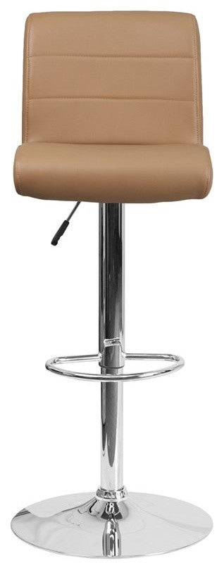 Estella Aria Mid-Back Cappuccino Vinyl Swivel Adjustable Barstool
