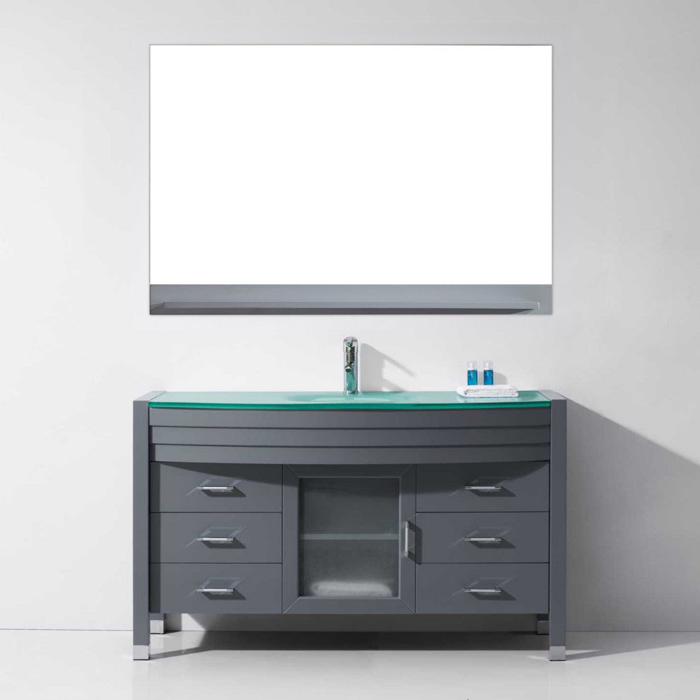 Ava 55" Single Bathroom Vanity Set, Gray
