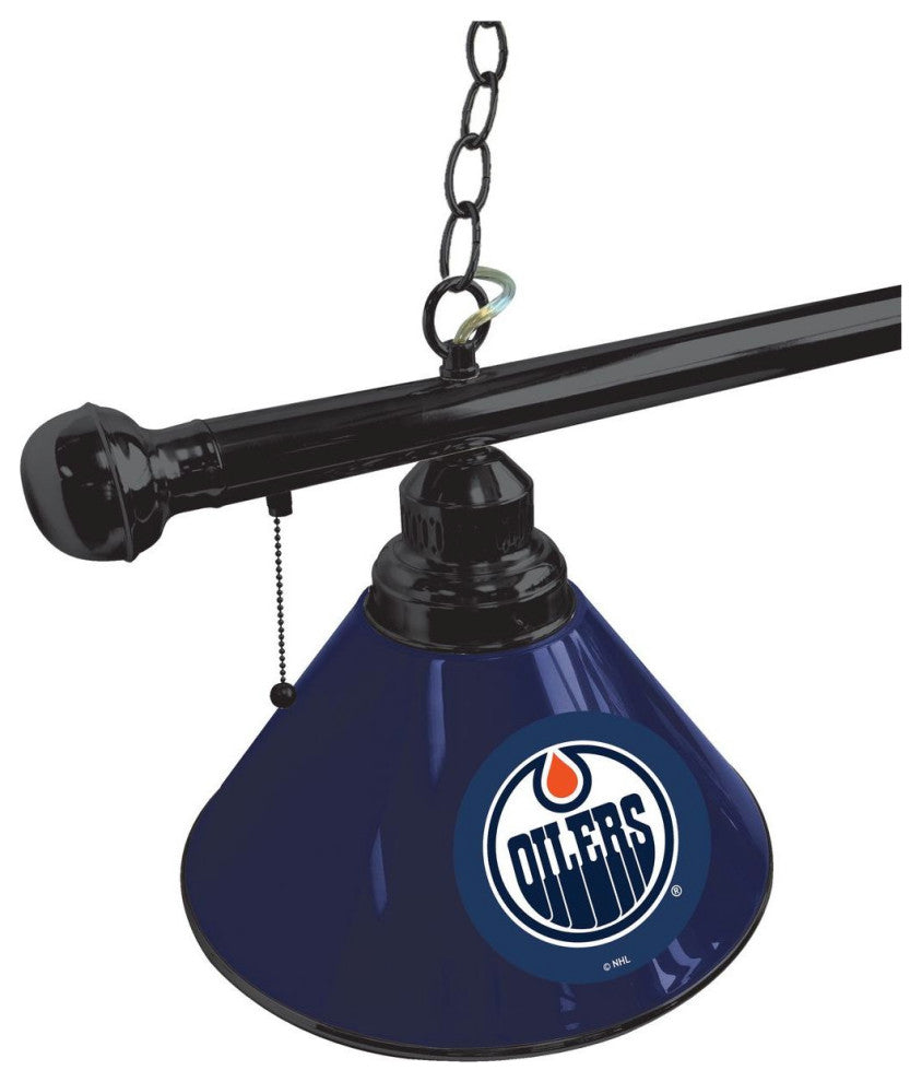Holland Edmonton Oilers 3-Shade Billiard Light - Black Fixture