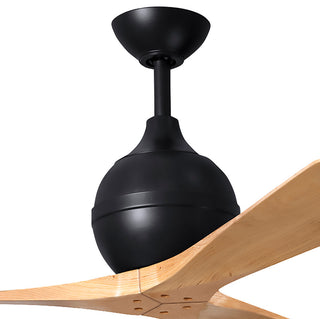 Irene-3 Paddle Fan, Matte Black, 42", Light Maple Blades