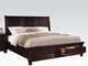 Elegant Transitional Style Queen Size Bed With Storage, Brown