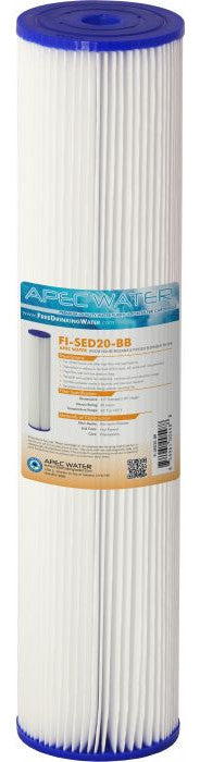 APEC 4.5" x 20" Reusable Pleated Sediment Filter for Big Blue System, 30 Micron