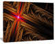 Golden Fractal Cross Design, Oversized Abstract Canvas Art Print, 60x40