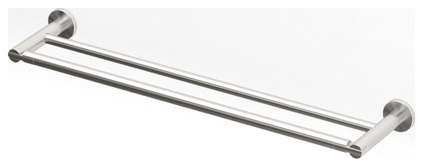 Channel 24" Double Towel Bar, Satin Nickel