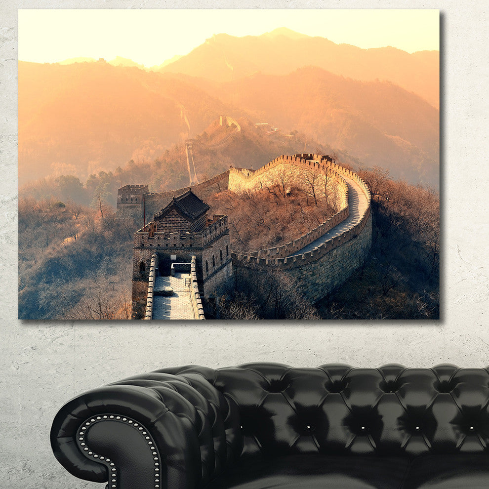 China Great Wall Morning, Landscape Canvas Art Print, 40"x30"