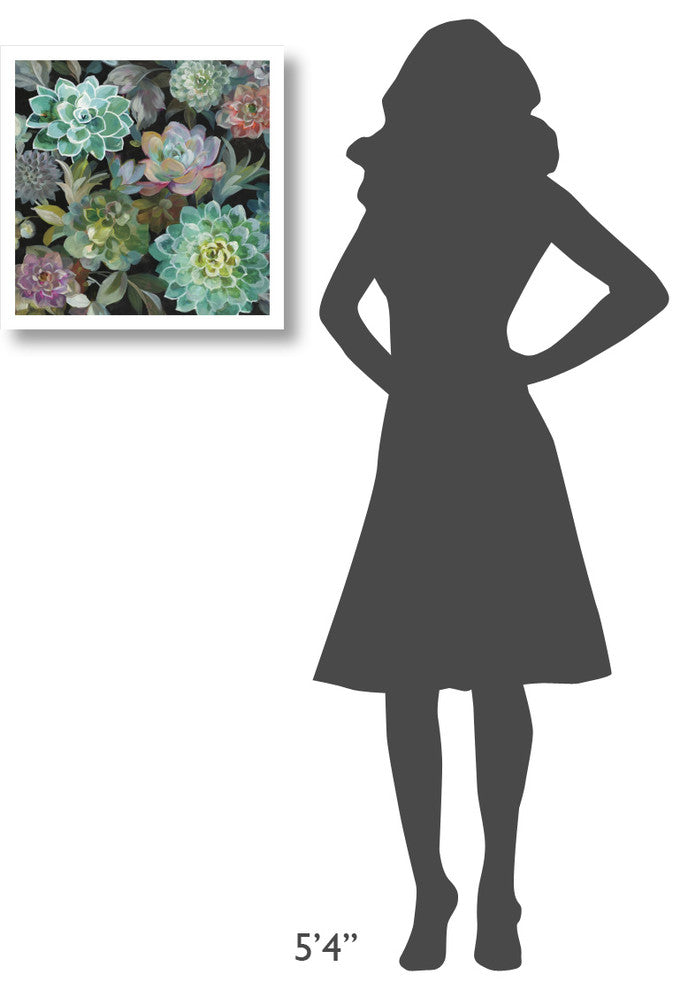 "Floral Succulents v2 Crop" Digital Paper Print by Danhui Nai, 20"x20"