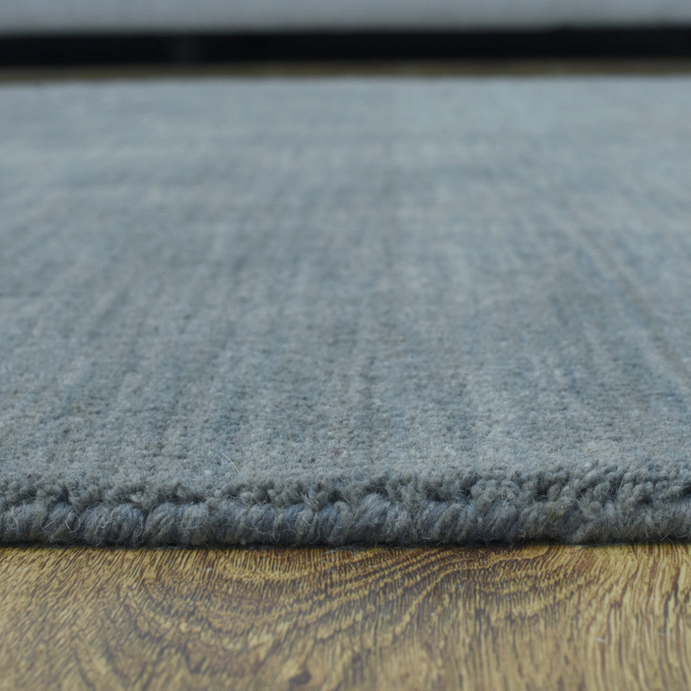 HAND KNOTTED LOOM WOOL ECO - FRIENDLY AREA RUGS  - Light Blue,Contemporary