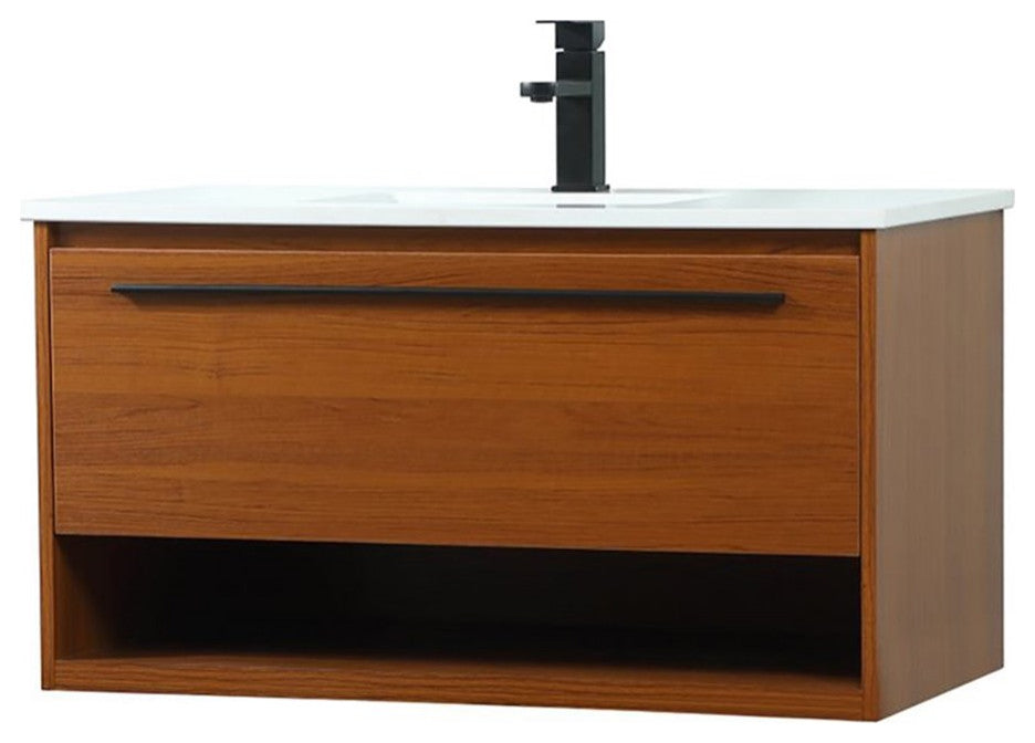 Elegant Decor Roman Bathroom Vanity Teak