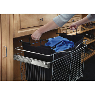 Cloth Hamper Bag Insert For Rev-A-Shelf Closet Baskets, 22"Wx18-1/4"D