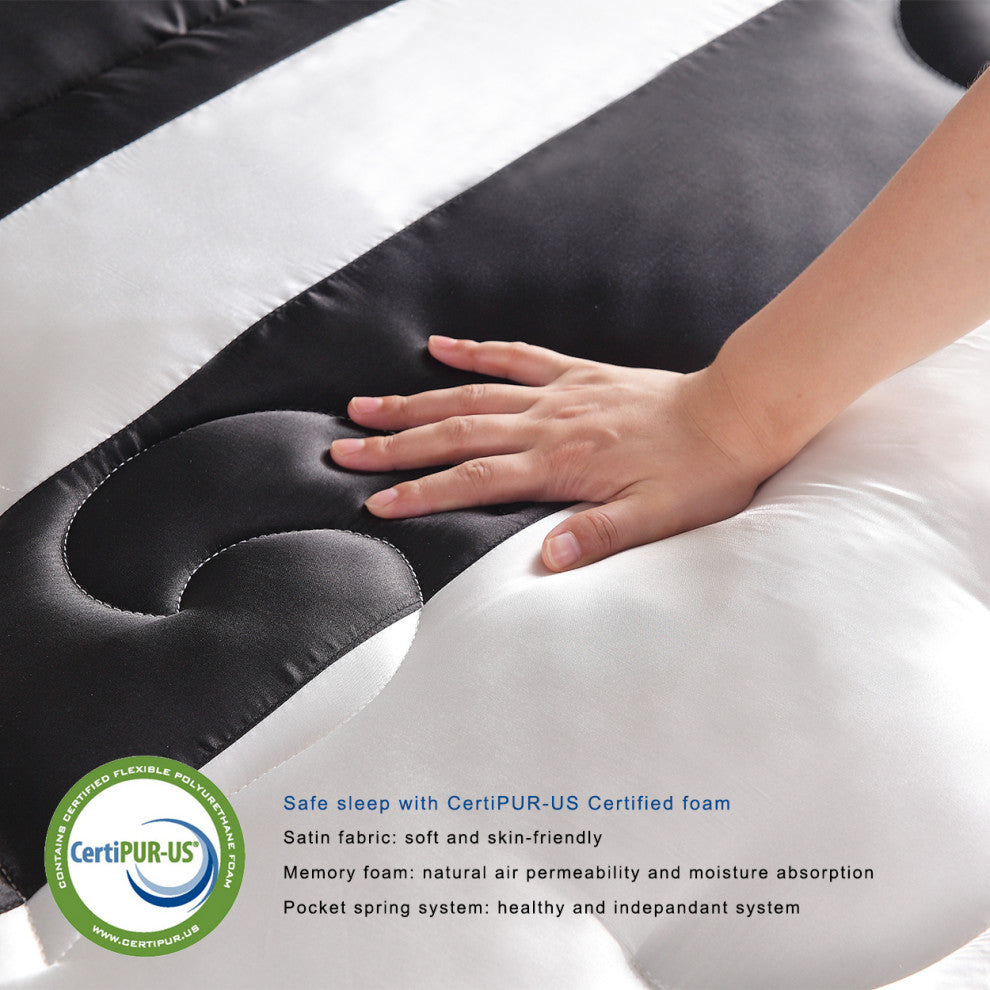 12"? Medium Euro Top Memory Foam Hybrid Pocket Spring Mattress, Queen
