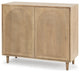 Tucker Light Brown Wood w/ Carved Arch Pattern 2 Door Accent Cabinet
