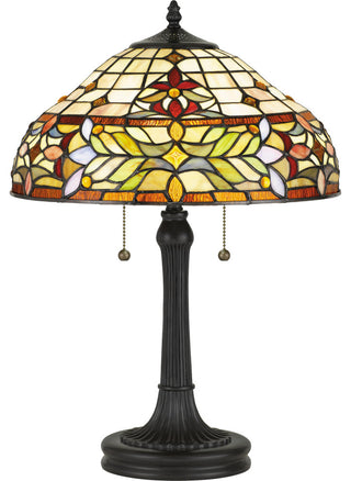 Quoizel TF5215T Quinn 2 Light 23" Tall Tiffany Table Lamp - Vintage Bronze