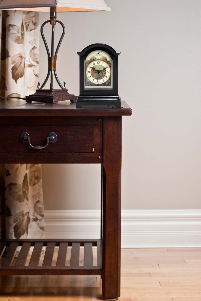 Black Plastic 9" Tabletop Clock