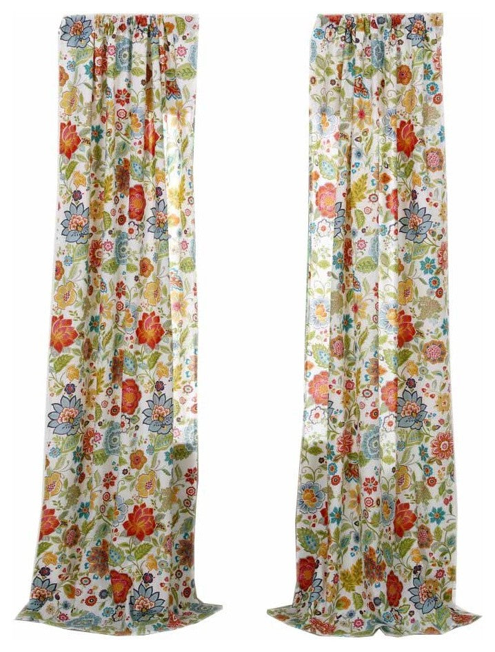 Greenland Home Astoria Curtain Panel Pair White, 95