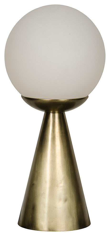 Merle Table Lamp, Antique Brass, Metal and Glass