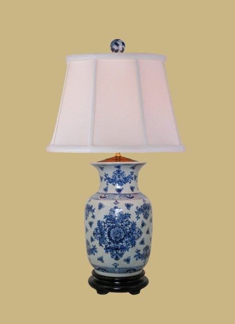 Aegis Porcelain Table Lamp, Blue and White