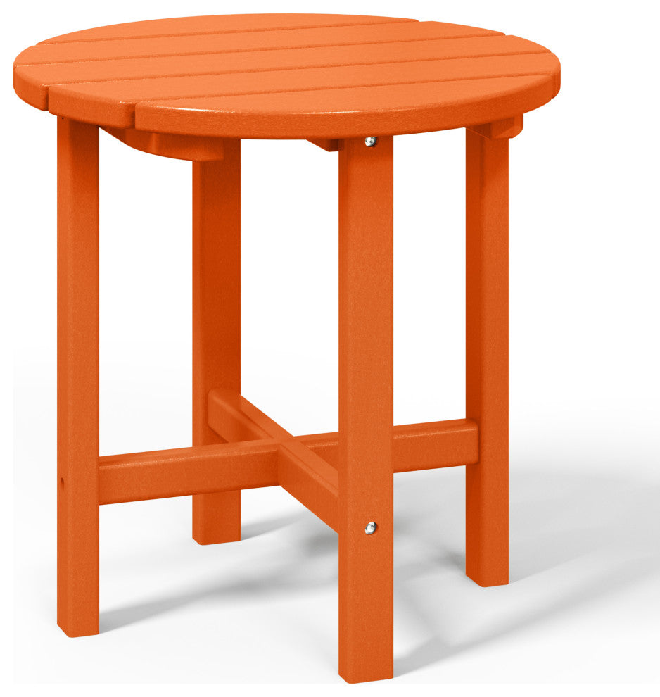 Adirondack Round Outdoor Side Table, Orange