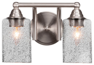 Paramount 2-Light Bath Bar, Brushed Nickel, 4" Smoke Bubble Glass