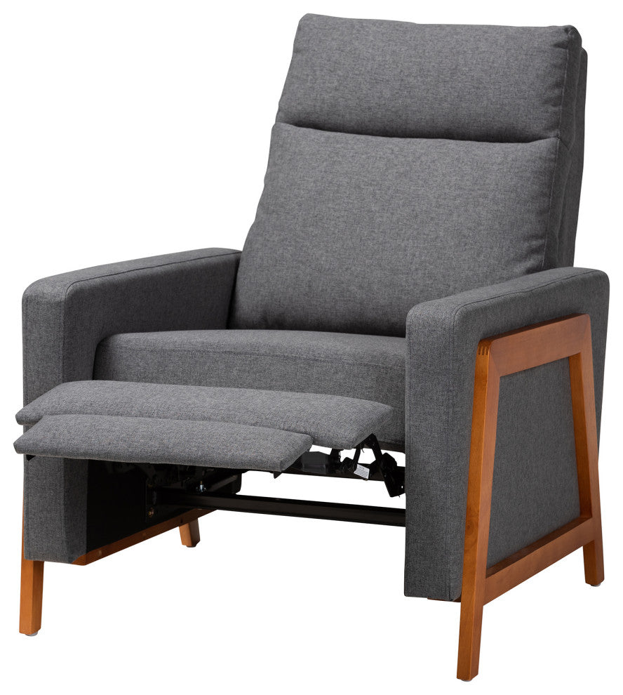 Halstein Mid-Century Modern Upholstered Lounge Chair, Gray