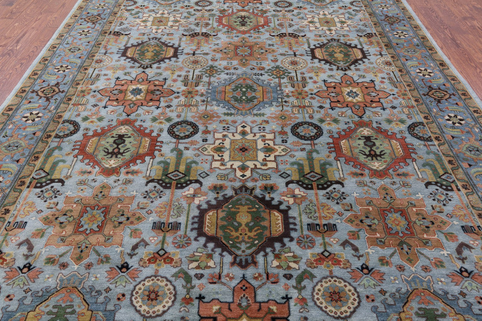 9' 1" X 12' 1" Handmade Persian Fine Serapi Wool Rug - Q11645