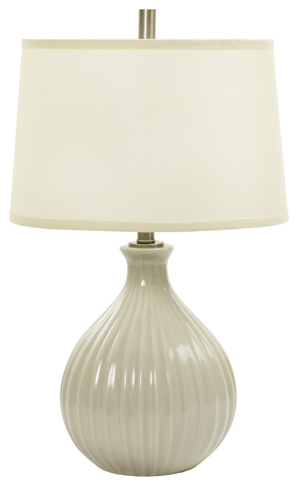 Fangio Lighting 26" Ceramic Table Lamp With Ripple Design, Coventry Gray Crackle
