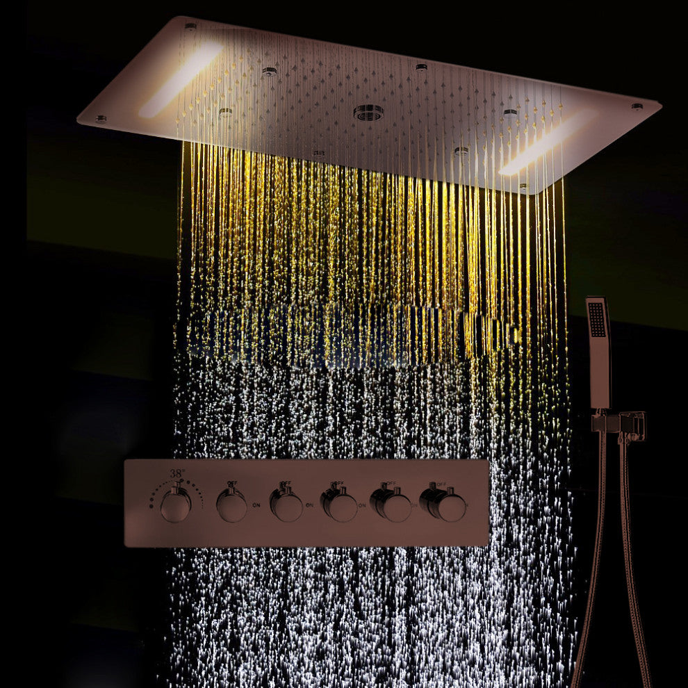 Fontana Showers Amazing  Wide Ceiling LED Shower Head with Hand-Held Shower
