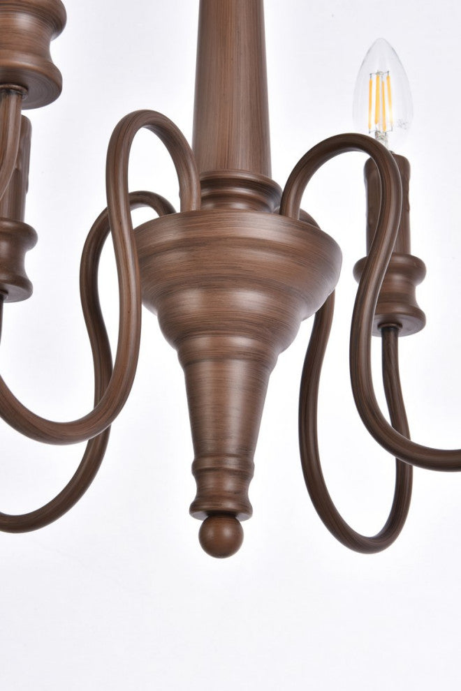 Fiona 4-Light Pendant, Weathered Oak