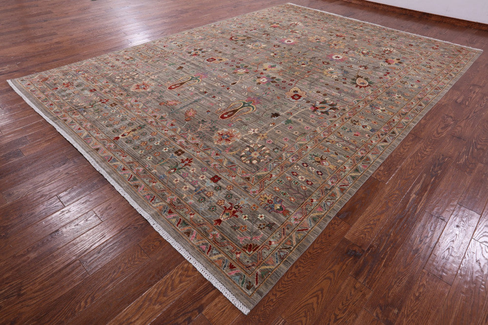 10' 1" X 14' 4" Handmade Persian Tabriz Wool Rug Q9952