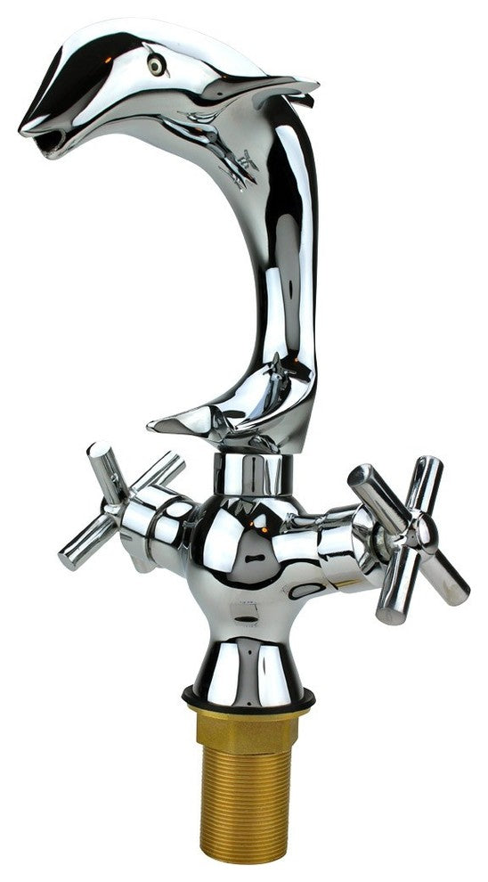 Single Hole Dolphin Shape Faucet Bathroom Mixer Tap Chrome Renovators Supply