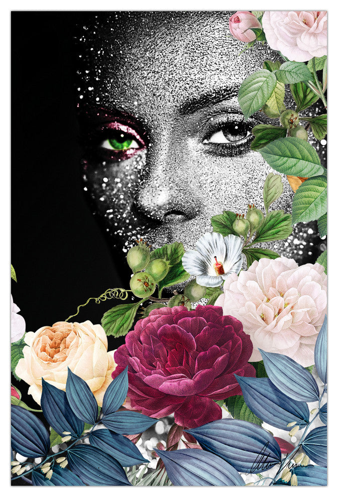 "Earth Goddess I" Frameless Free Floating Tempered Glass Panel Graphic Wall Art