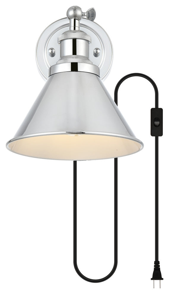 1 Light Chrome Plug, Wall Sconce