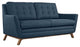 Modern Contemporary Fabric Loveseat , Navy, Fabric