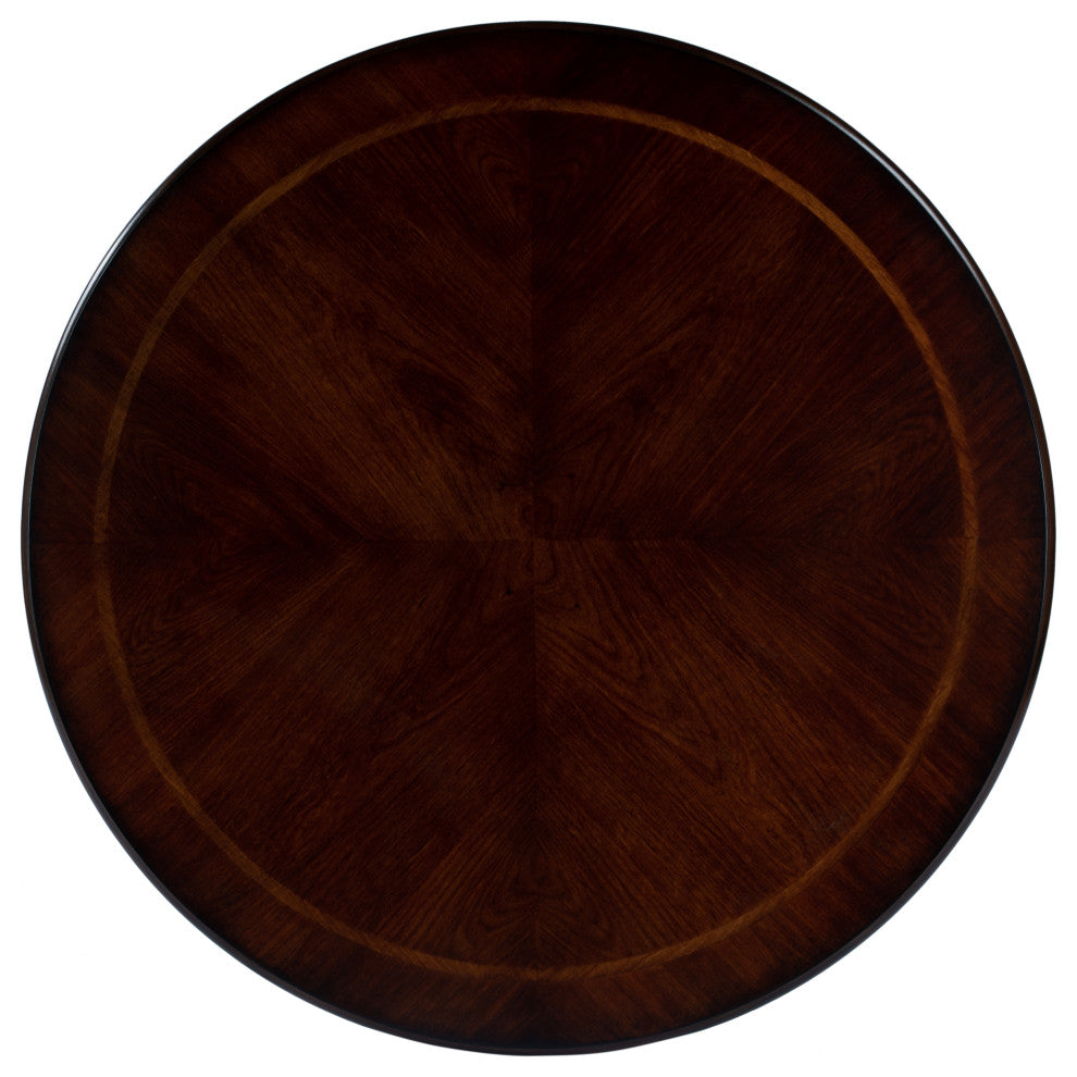 Ellsworth 36" Ribbed Pedestal Foyer Table, Cherry