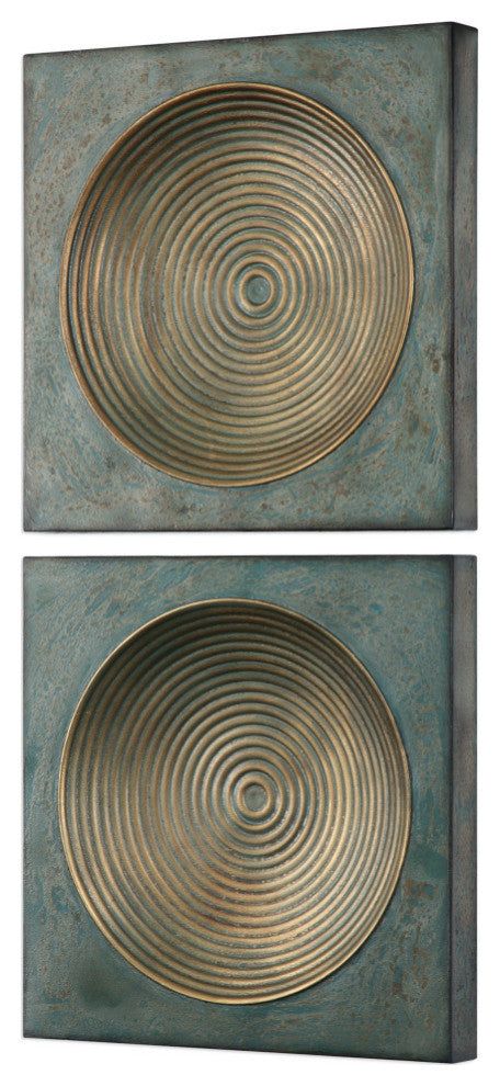 Uttermost Sybil Antique Gold Squares S/2